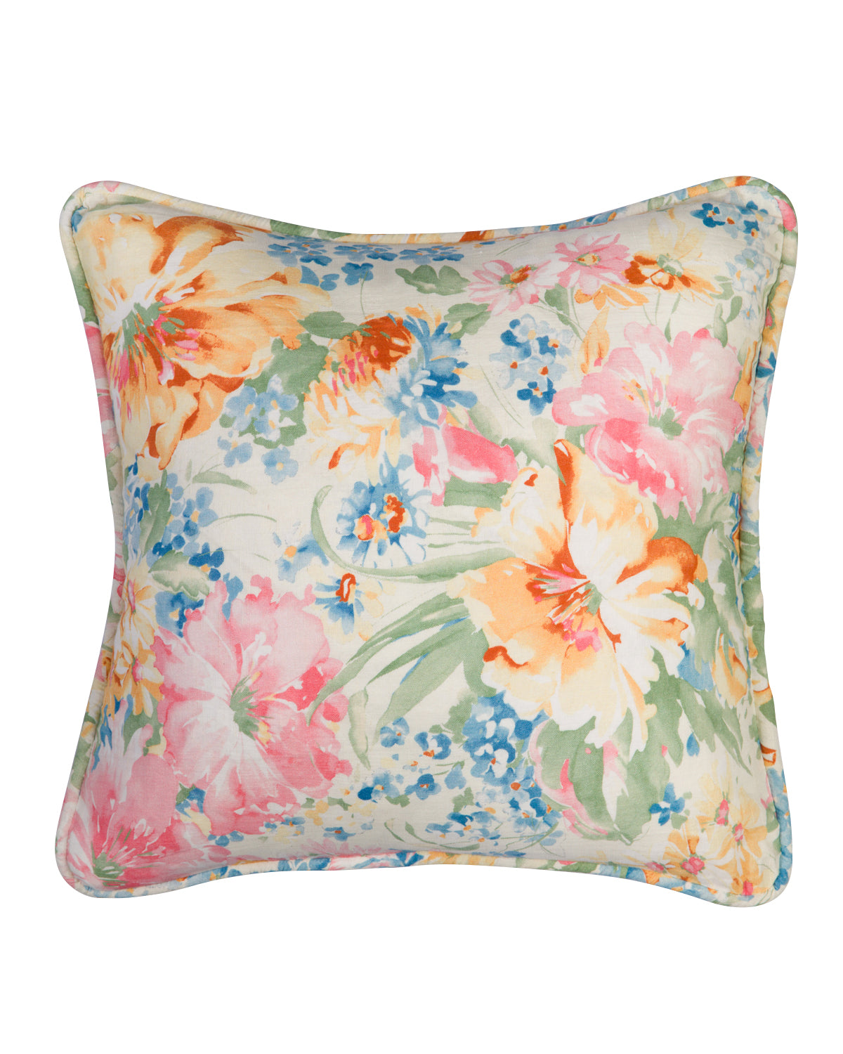 Cushion Cover Linen 60x60 cm Pink Floral Puter