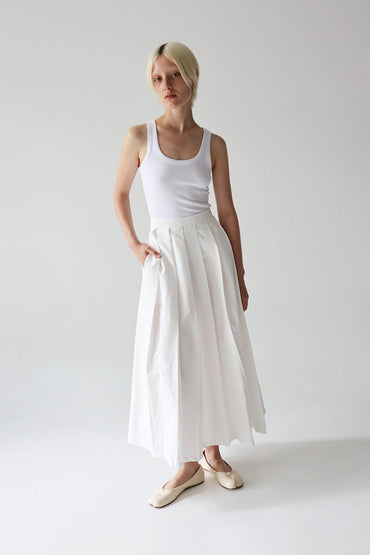 Brooke Pleated Skirt White Skjørt